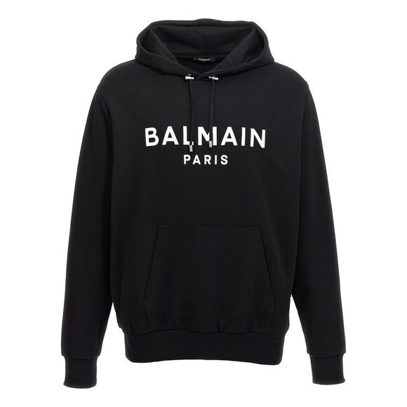 Balmain Men Logo Print Hoodie